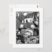 子猫の洗濯ミトンズ子供部屋韻 ポストカード (正面/裏面)