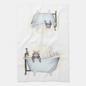 子猫の浴室の時間 キッチンタオル (縦)