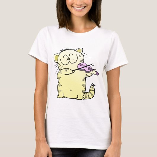 子猫の演劇のバイオリン Tシャツ (正面)