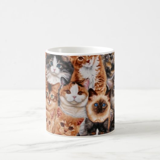子猫の生地マグ コーヒーマグカップ (中央)