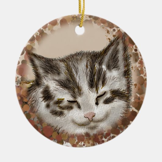 子猫の眠りオーナメント セラミックオーナメント (正面)