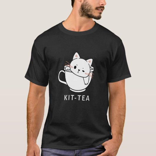 子猫の紅茶 かわいい猫と紅茶 2 Tシャツ (正面)