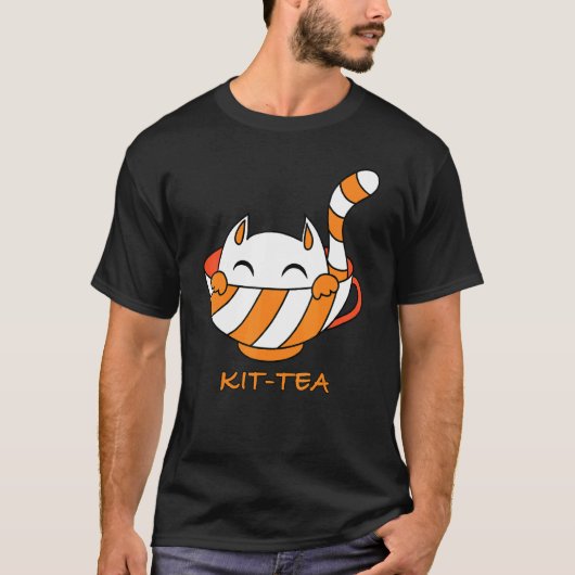 子猫の紅茶 可愛い猫 7 Tシャツ (正面)