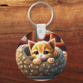 子猫の絵 キーホルダー (正面)
