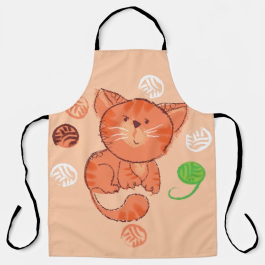 子猫の継ぎ目のないおもちゃ エプロン (正面)