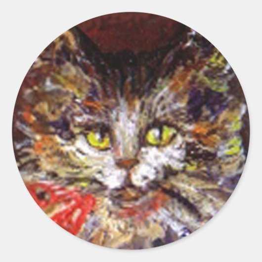 子猫の肖像画 ラウンドシール (正面)