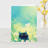 子猫の花の楽園 カード (黄色い花)