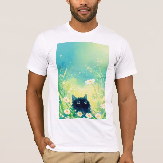 子猫の花の隠れ家 Tシャツ (正面)