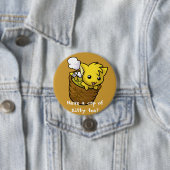 子猫の茶のコップを食べて下さいか。 缶バッジ (インサイチュ)