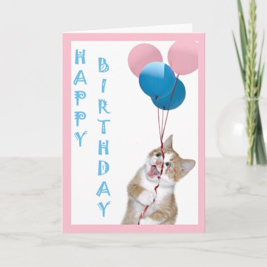 子猫の誕生日カード カード (正面)