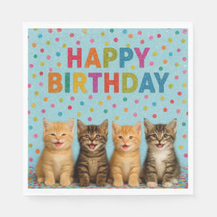 子猫の誕生日ナプキン! スタンダードランチョンナプキン