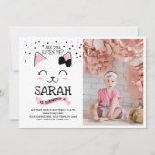 子猫の誕生日招待状（写真付き） 招待状 (正面)