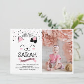 子猫の誕生日招待状（写真付き） 招待状 (スタンド正面)