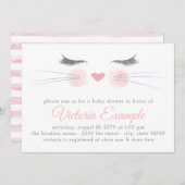 子猫の赤ちゃんシャワー 招待状 (正面/裏面)