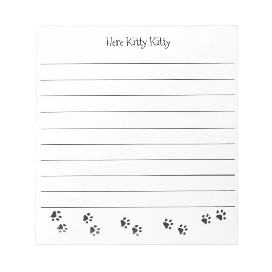 子猫の足跡メモ帳(罫線入り) ノートパッド (正面)