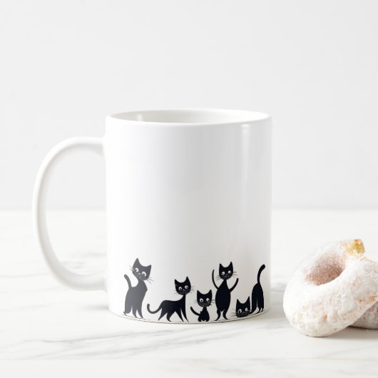 子猫の違う位置 コーヒーマグカップ (ドーナツ)