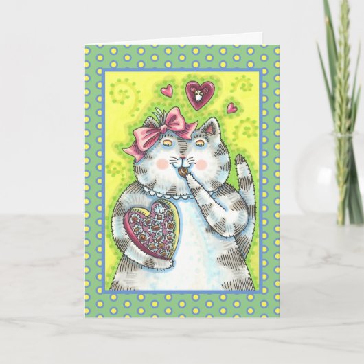 子猫の隠しファン、バレンタインさんのチョコレート シーズンカード (正面)