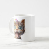 子猫の顔が純粋なデープモードに凍りついた様子 コーヒーマグカップ (正面左)