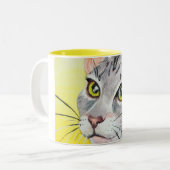 子猫の顔 ツートーンマグカップ (正面左)