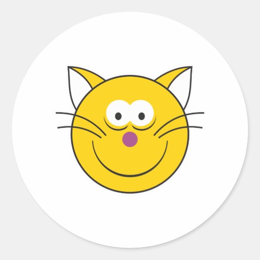子猫の顔 ラウンドシール (正面)