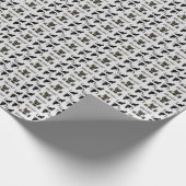 子猫の願いが叶う可愛い黒猫と現在の誕生日 ラッピングペーパー (角)