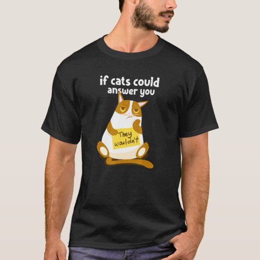 子猫の飼い主のための怠惰な猫 Tシャツ (正面)