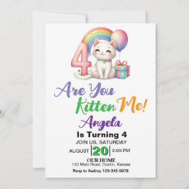 子猫の4歳の誕生日パーティー 招待状