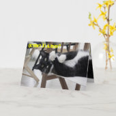 子猫の(ない) Hallowe'enかわいいカード カード (黄色い花)