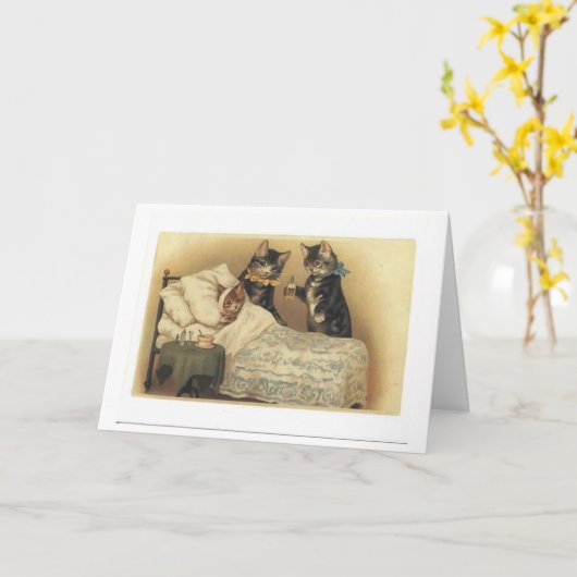 子猫のGet Well Card カード (黄色い花)