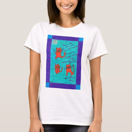 子猫のKats 3つの小さいレディースティー Tシャツ (正面)