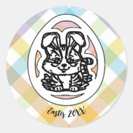 子猫はイースターの服を着ている！ ラウンドシール