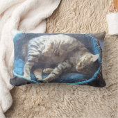 子猫は昼寝を取る、虎猫虎の猫の眠っている ランバークッション (ブランケット)