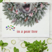 子猫は歌います"12日のクリスマス"を キッチンタオル (折り畳み)