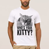 子猫は？猫おもしろいTシャツ Tシャツ (正面)