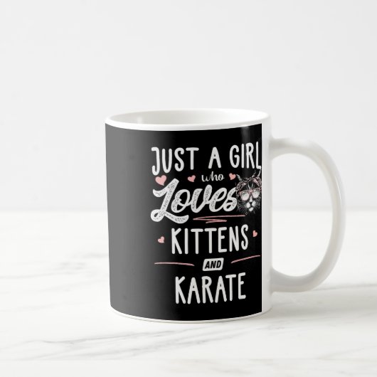 子猫や空手のギフト好きな女の子 コーヒーマグカップ (右)
