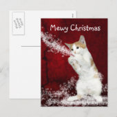 子猫よくはしゃぐクリスマス シーズンポストカード (正面/裏面)