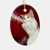 子猫よくはしゃぐクリスマス セラミックオーナメント (裏面)