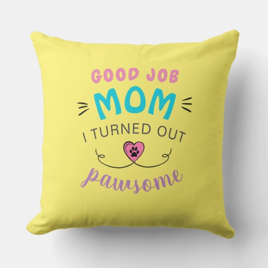 子猫よくはしゃぐピロー対の装飾明るい黄色 クッション (正面)