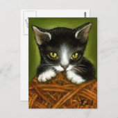 子猫よくはしゃぐ ポストカード (正面/裏面)