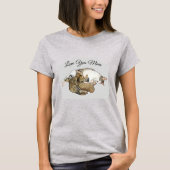 子猫を授乳するかわいい母猫 Tシャツ (正面)