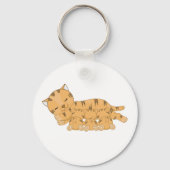 子猫を授乳する眠る猫 キーホルダー (正面)