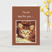 子猫を飼い始めてごめんなさい カード (黄色い花)