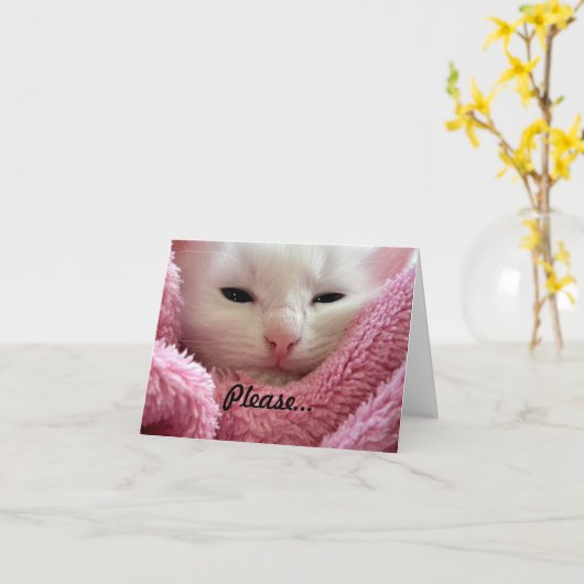 子猫を飼う カード (黄色い花)