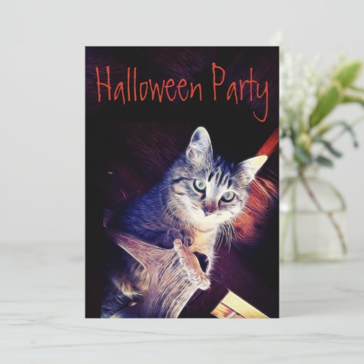 子猫アロークローズアップ写真招待状 招待状 (スタンド正面)