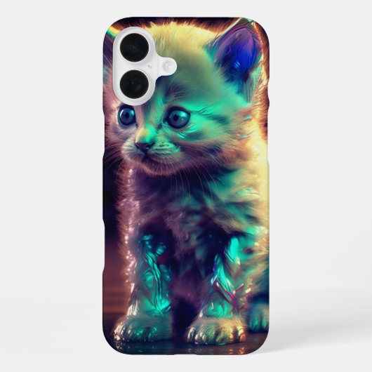 子猫アートのスマホケース iPhoneケース (裏面)