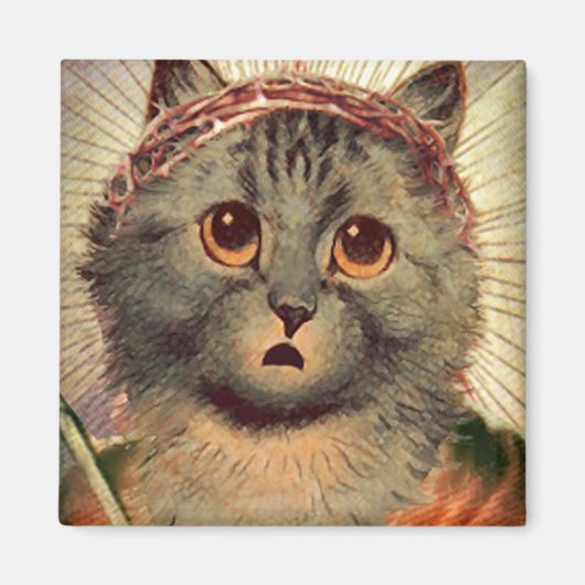 子猫イエスとトーンズの冠 マグネット (正面)