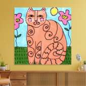 子猫インガーデン抽象芸術絵画ズ キャンバスプリント (インサイチュ (リビング))