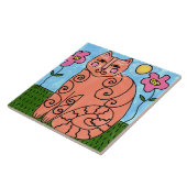 子猫インガーデン抽象芸術絵画ズ タイル (側面)