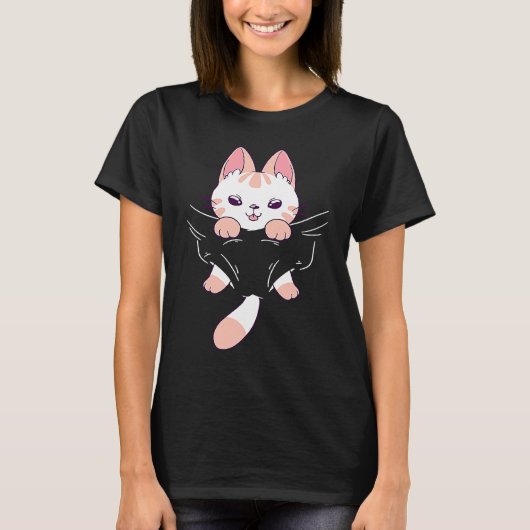 子猫インポケットキャット Tシャツ (正面)