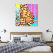 子猫イン・サンシャイン絵画抽象芸術 キャンバスプリント (インサイチュ (寝室))